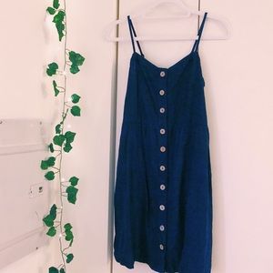 Navy Blue Button Dress